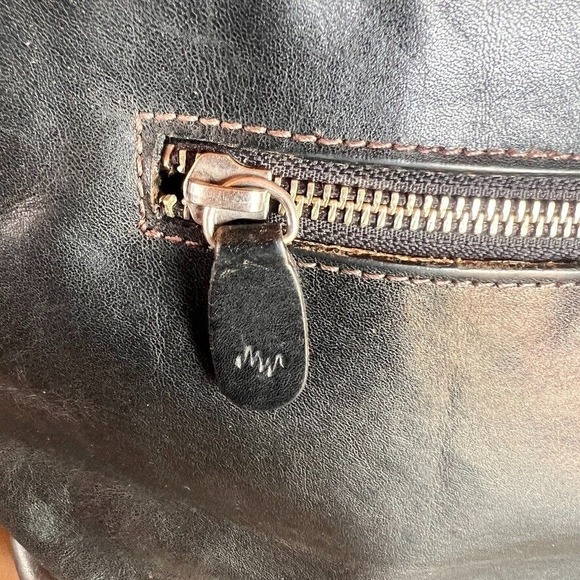 Vintage Original Monsac MW Black Leather Handbag Elegant Timeless Purse Tote - Picture 13 of 16